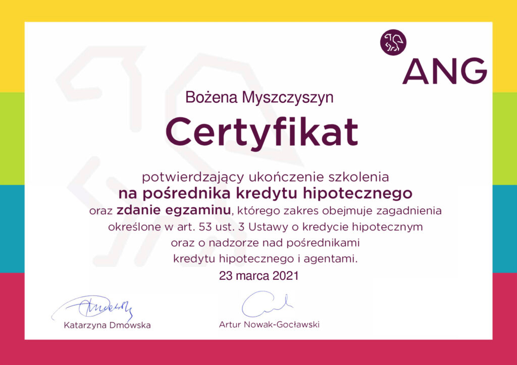 Certyfikat UoKH 2021 r. 